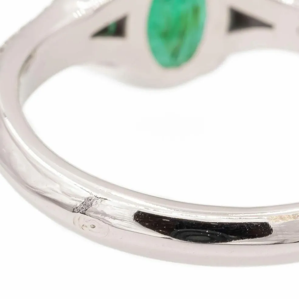 Bague Or blanc Emeraude