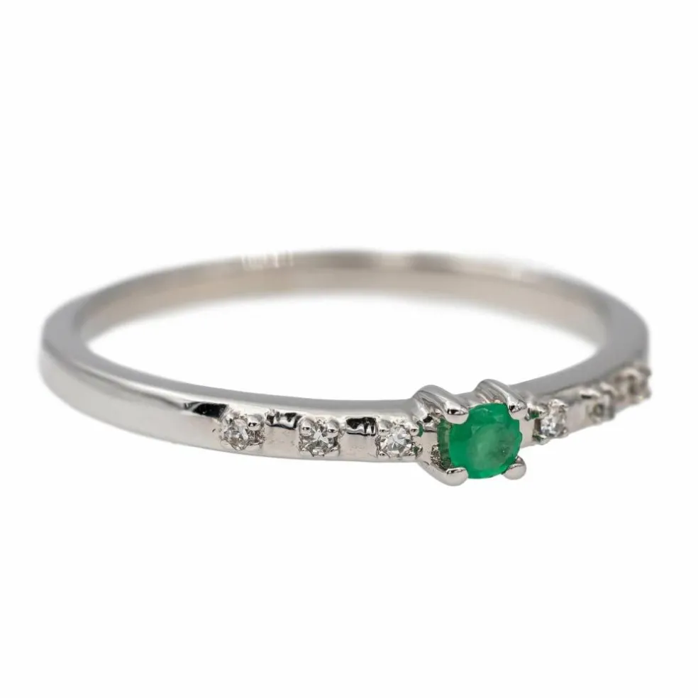 Bague Or blanc Emeraude