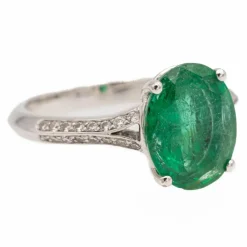 Bague Or blanc Emeraude