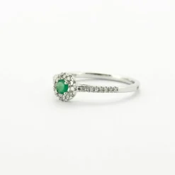 Bague or blanc Emeraude diamants