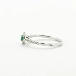 Bague or blanc Emeraude diamants
