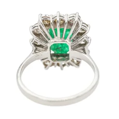 Bague Or blanc Emeraude, Diamant