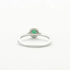 Bague or blanc Emeraude diamants