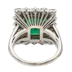 Bague Or blanc Emeraude, Diamant
