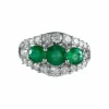 Bague Or blanc Emeraudes Diamants
