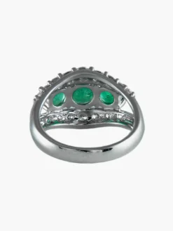 Bague Or blanc Emeraudes Diamants