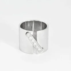 Bague or blanc et diamants