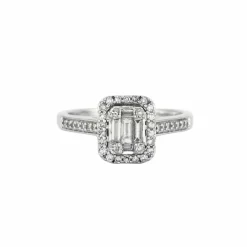 Bague or blanc et diamants