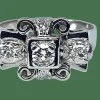 Bague or blanc et diamants, vers 1930