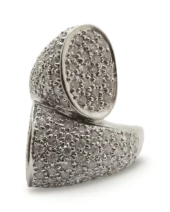Bague or blanc et diamants 1,50 ct