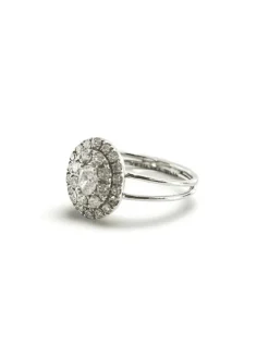 Bague or blanc et diamants 0,82ct