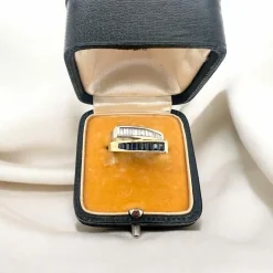 Bague Or Blanc et Jaune Saphirs et Diamants
