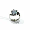 Bague or blanc et opale