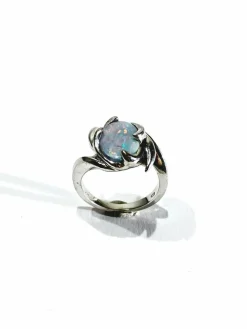 Bague or blanc et opale