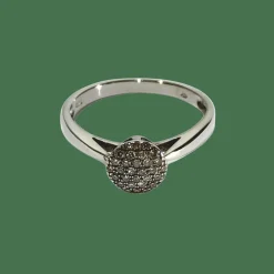 Bague or blanc et pavage diamants