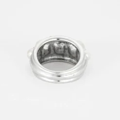 Bague or blanc et perles