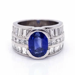 Bague Or Blanc et Saphir CASHEMIRA