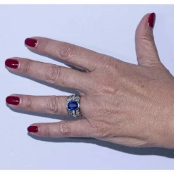 Bague Or Blanc et Saphir CASHEMIRA