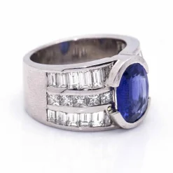Bague Or Blanc et Saphir CASHEMIRA
