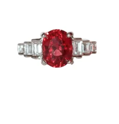Bague Or Blanc Et Spinelle Naturel