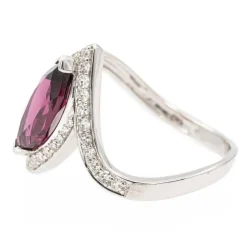 Bague Or blanc Grenat Almandin