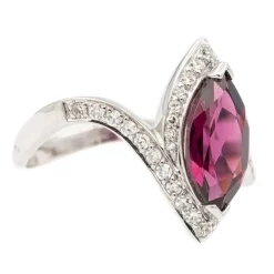 Bague Or blanc Grenat Almandin