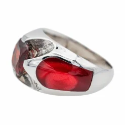 Bague Or blanc Grenat, Diamant