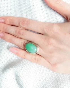 Bague Or Blanc Jade
