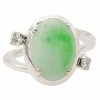 Bague or blanc Jade Jadéite
