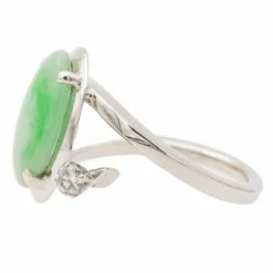 Bague or blanc Jade Jadéite