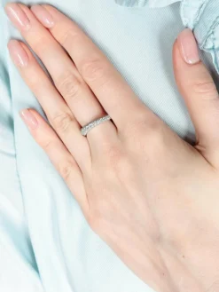 BAGUE OR BLANC JONC/BRILLANTS