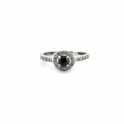 Bague Or Blanc 18k & Diamant Noir