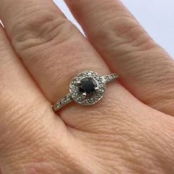 Bague Or Blanc 18k & Diamant Noir