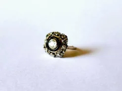 Bague or blanc 18k et Diamants anciens