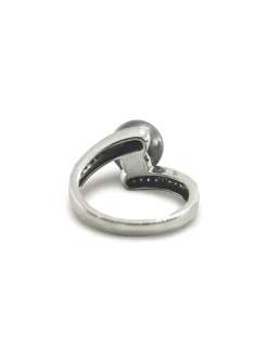 Bague or blanc 18k Perle de Tahiti et diamants
