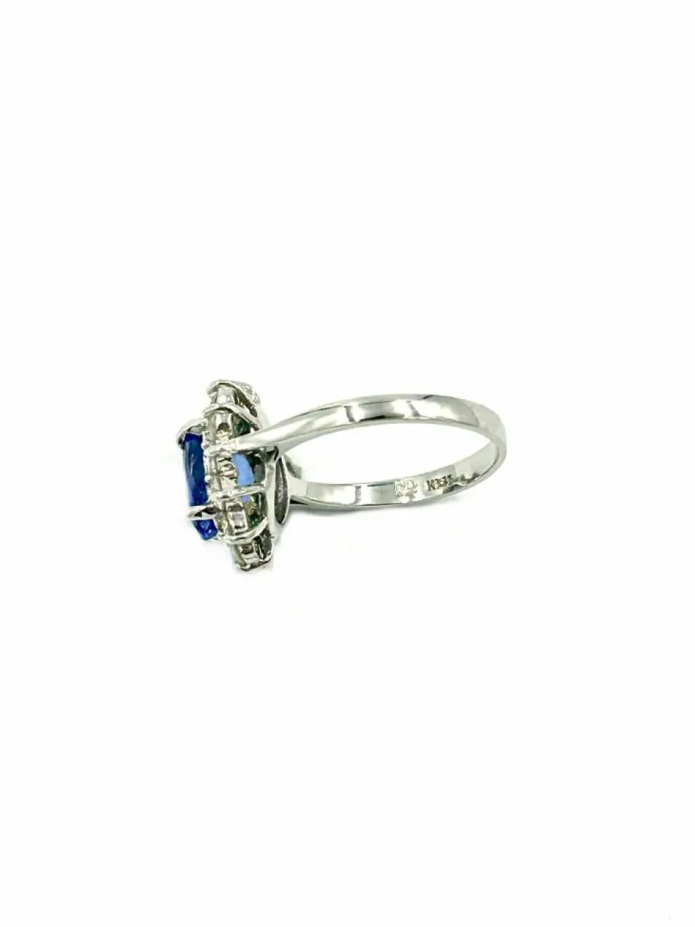 Bague Or Blanc 14K Tanzanite et Diamants