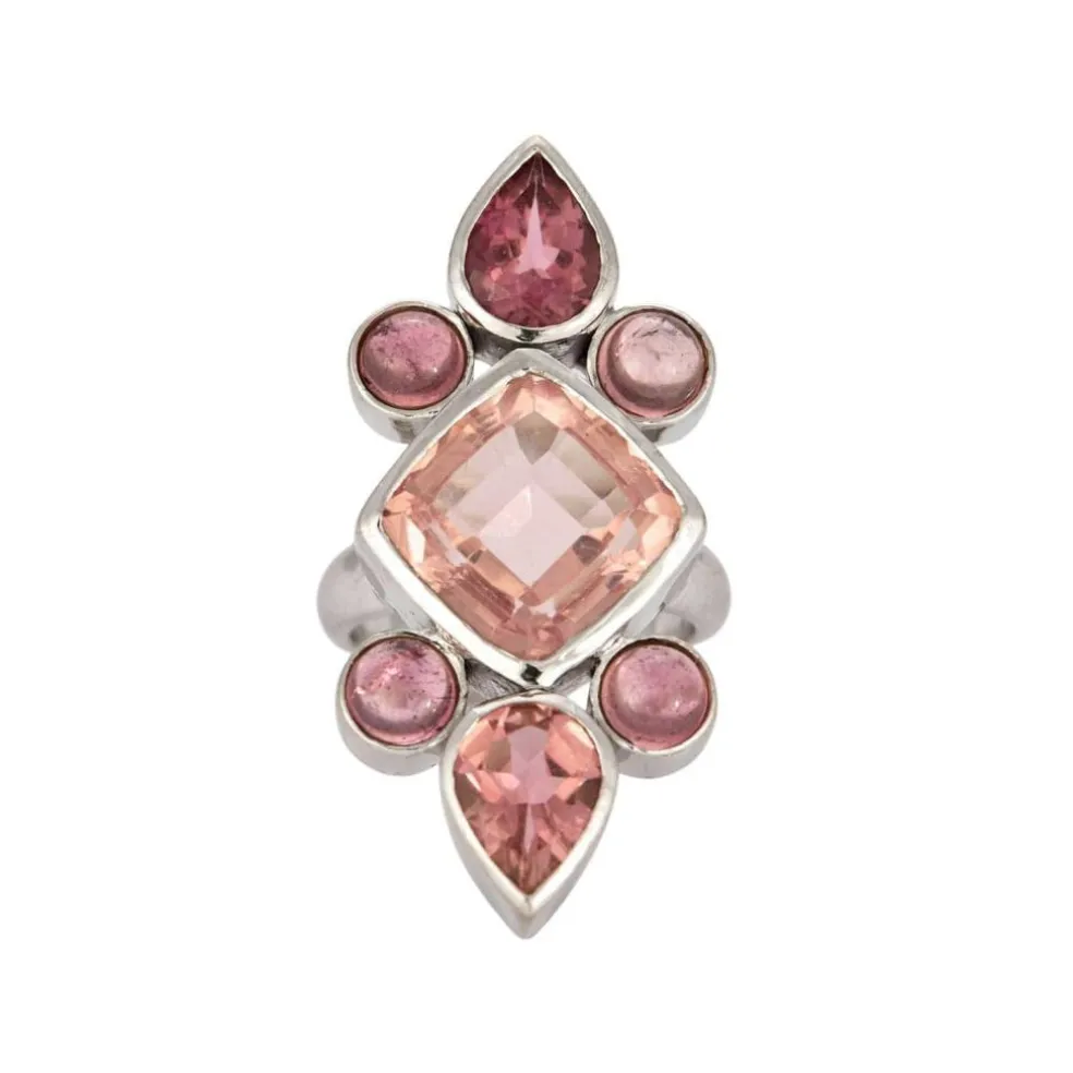 Bague or blanc Marquise Rose