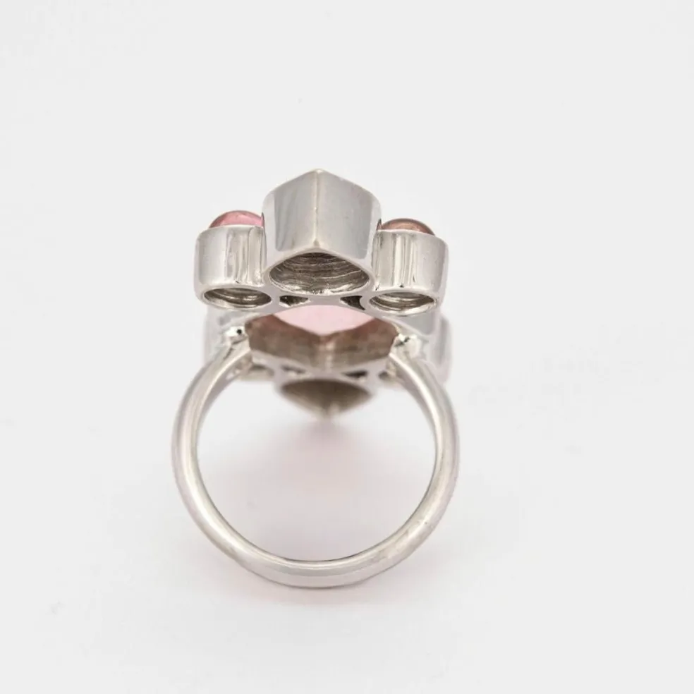 Bague or blanc Marquise Rose