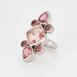 Bague or blanc Marquise Rose