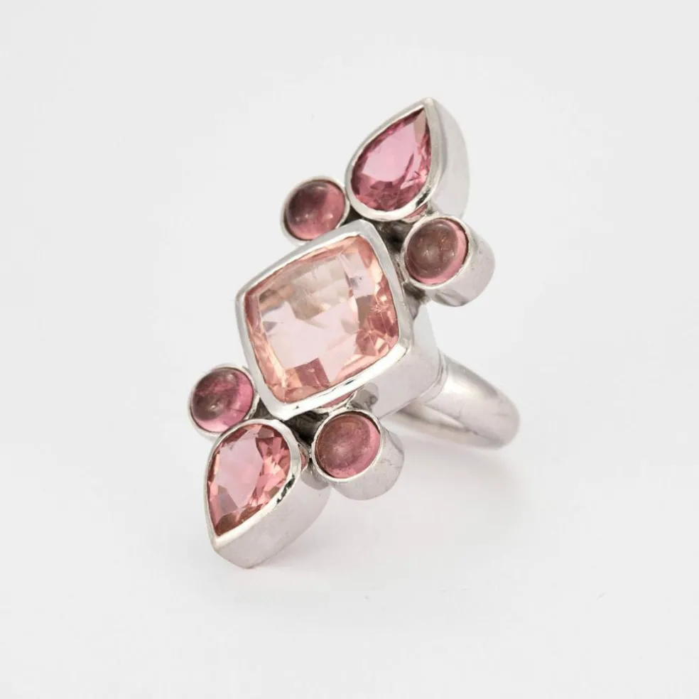 Bague or blanc Marquise Rose