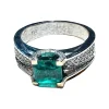 Bague Or blanc Émeraude Diamants