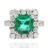 Bague or blanc émeraude diamants vintage