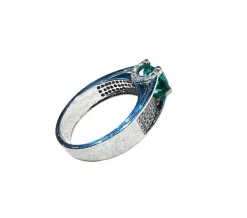 Bague Or blanc Émeraude Diamants