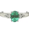 Bague Or Blanc Émeraude et Diamants