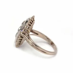 Bague or blanc, émeraude et diamants