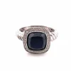 Bague or blanc onyx diamants