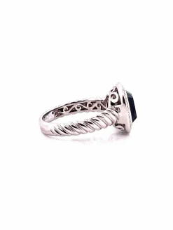 Bague or blanc onyx diamants