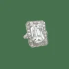 Bague or blanc oxyde de zirconium et diamants