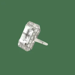 Bague or blanc oxyde de zirconium et diamants