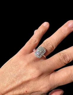 Bague Or Blanc Pavage De Brillants